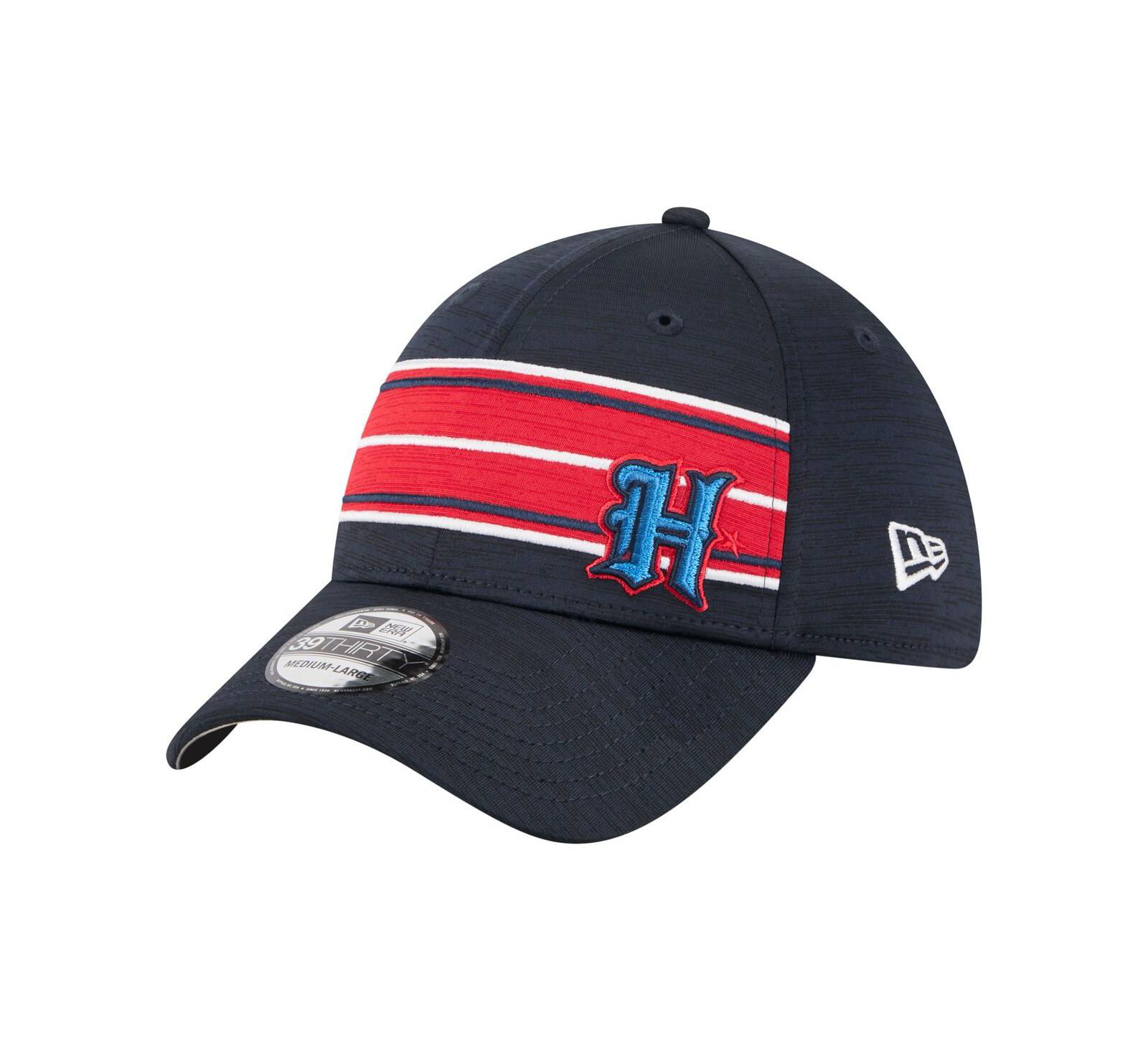 Мужская кепка New Era Navy Houston Texans Stripes 39THIRTY Flex