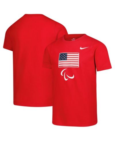 Nike Big Boys and Girls Red U.S. Paralympics Core T-Shirt