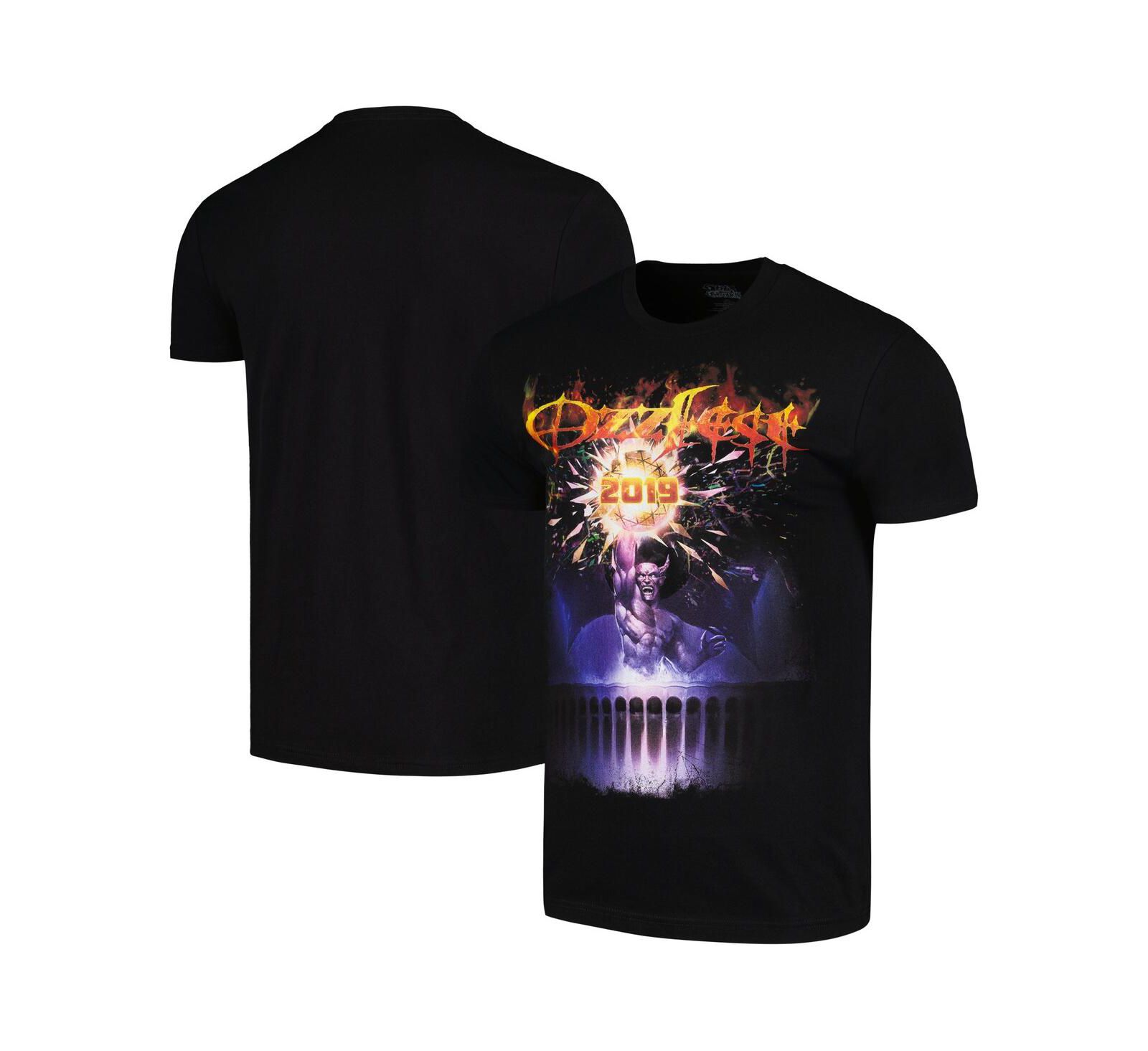 Global Merch Men's Black Ozzy Osbourne Ozzfest NYE 2019 T-Shirt