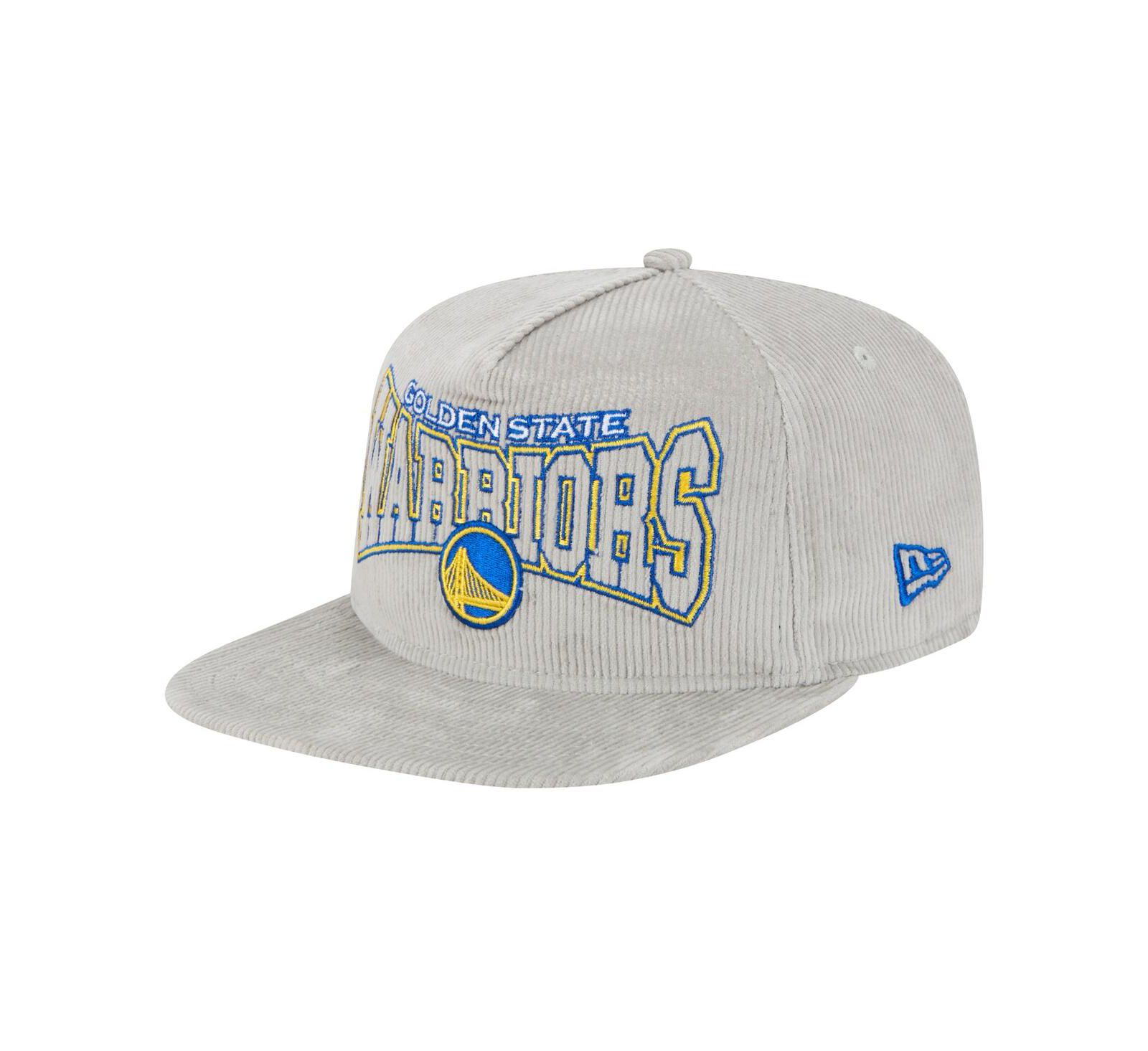 Мужская кепка New Era Gray Golden State Warriors Throwback Corduroy Golfer Snapback