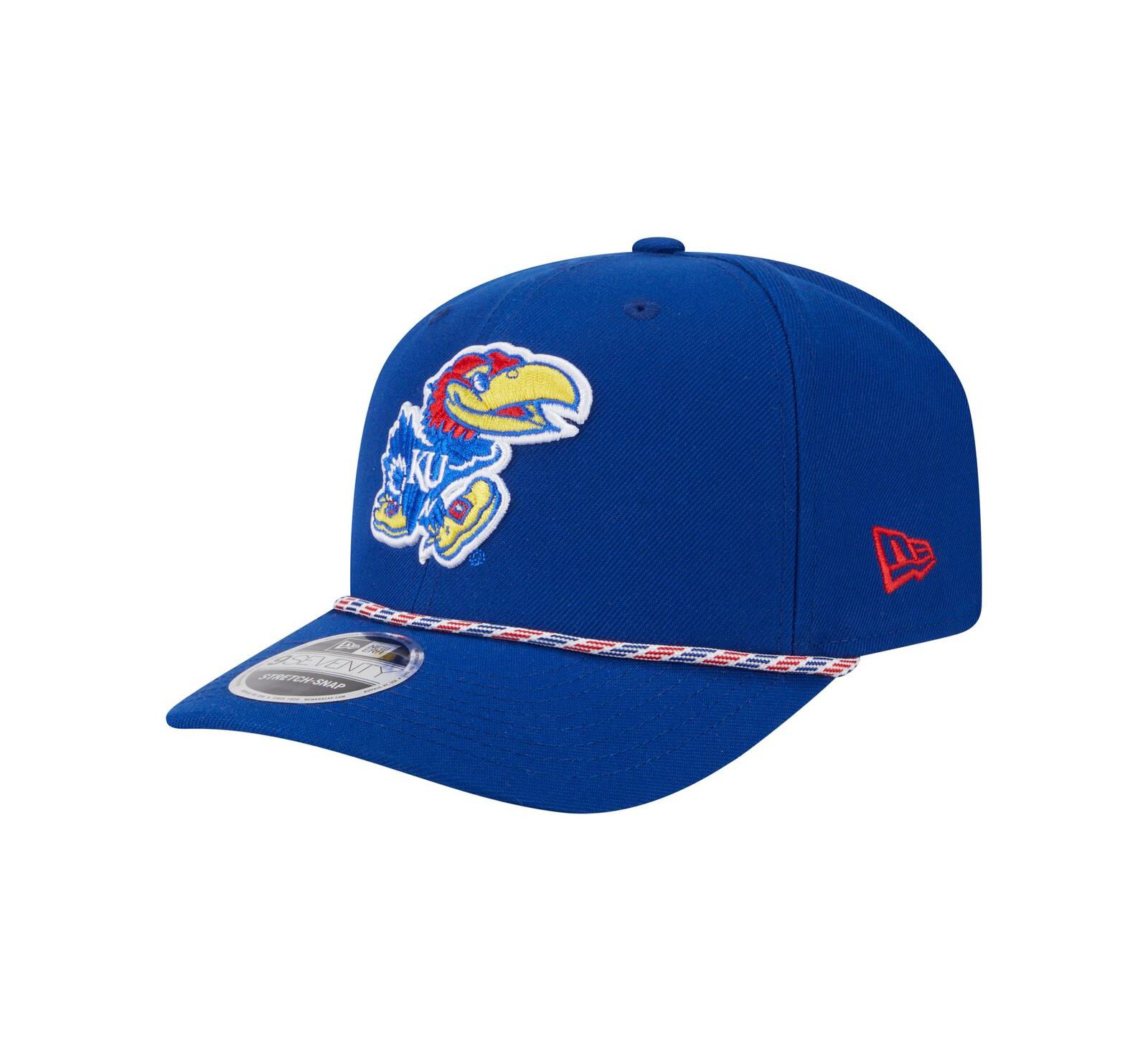 Мужская кепка New Era Royal Kansas Jayhawks Game Day Multi-Rope 9SEVENTY Stretch-Snap