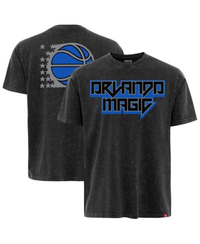 Sportiqe Men's and Women's Black Orlando Magic Rock Roll Collection Angus Premium Mineral Wash T-Shirt