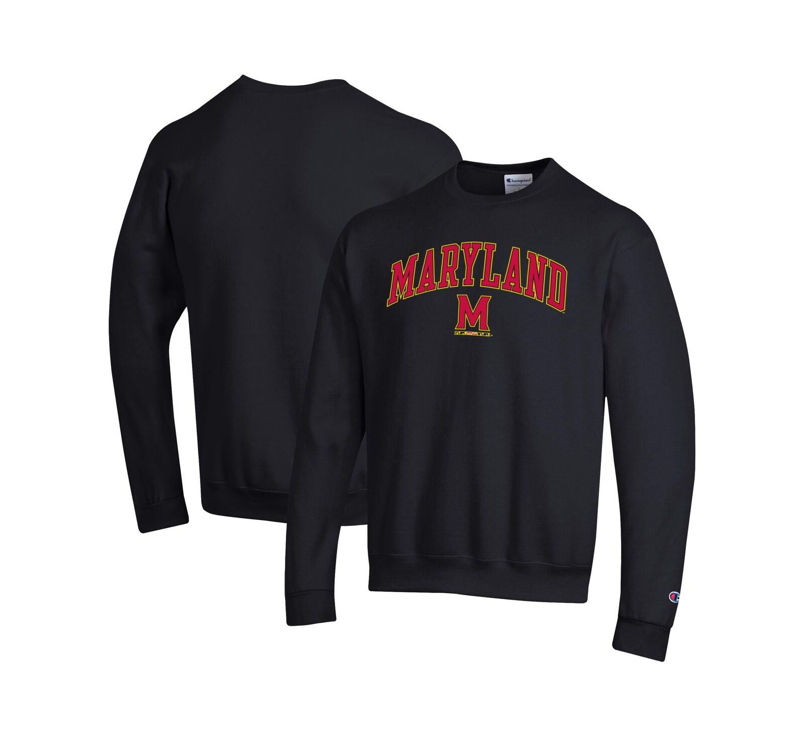 Мужское свитшот Champion Black Maryland Terrapins Arch Over Logo Pullover
