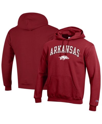 Champion Men's Crimson Arkansas Razorbacks Arched Logo Fleece Pullover Hoodie