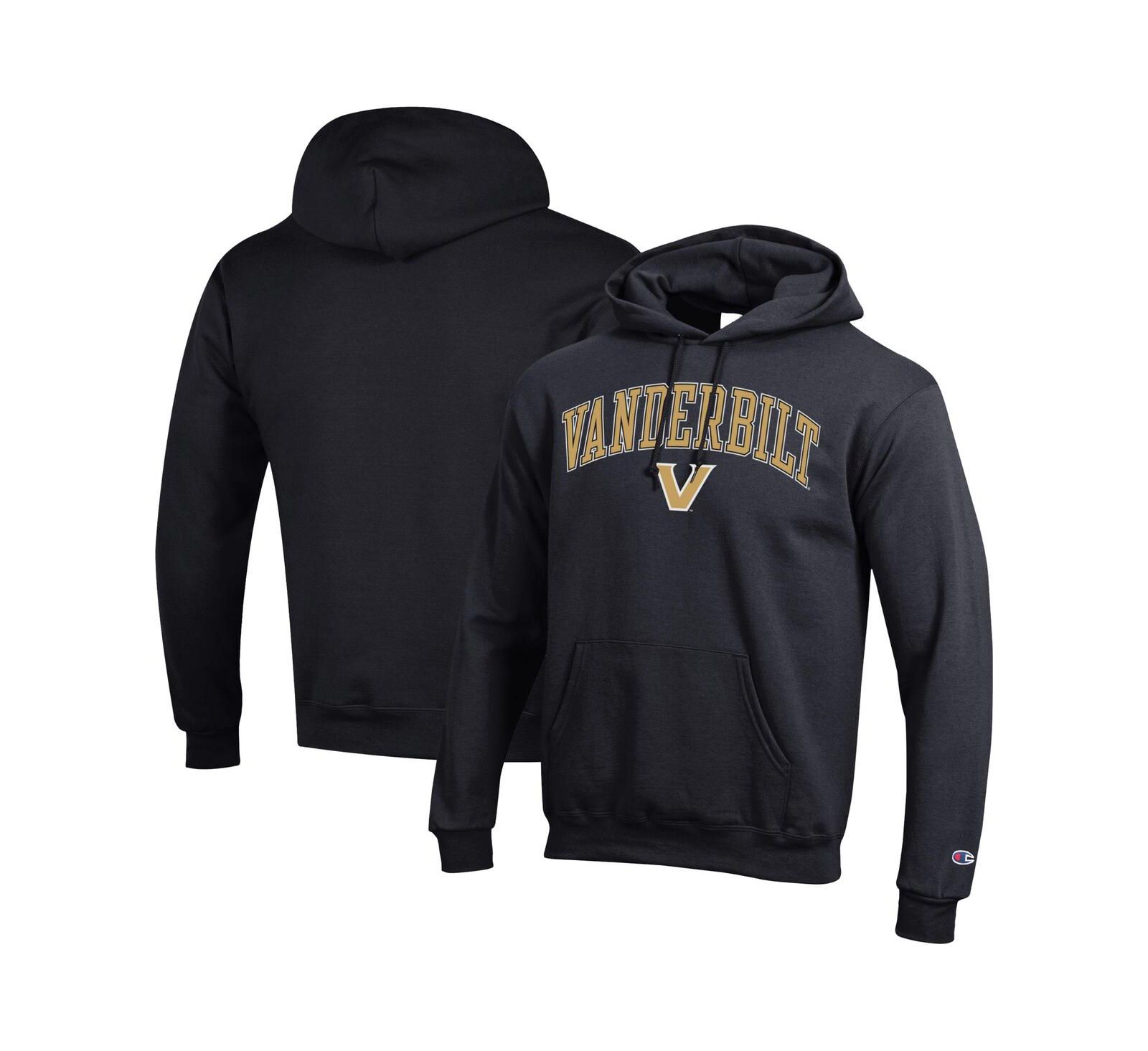 Мужское худи Champion Black Vanderbilt Commodores Arch Over Logo Pullover
