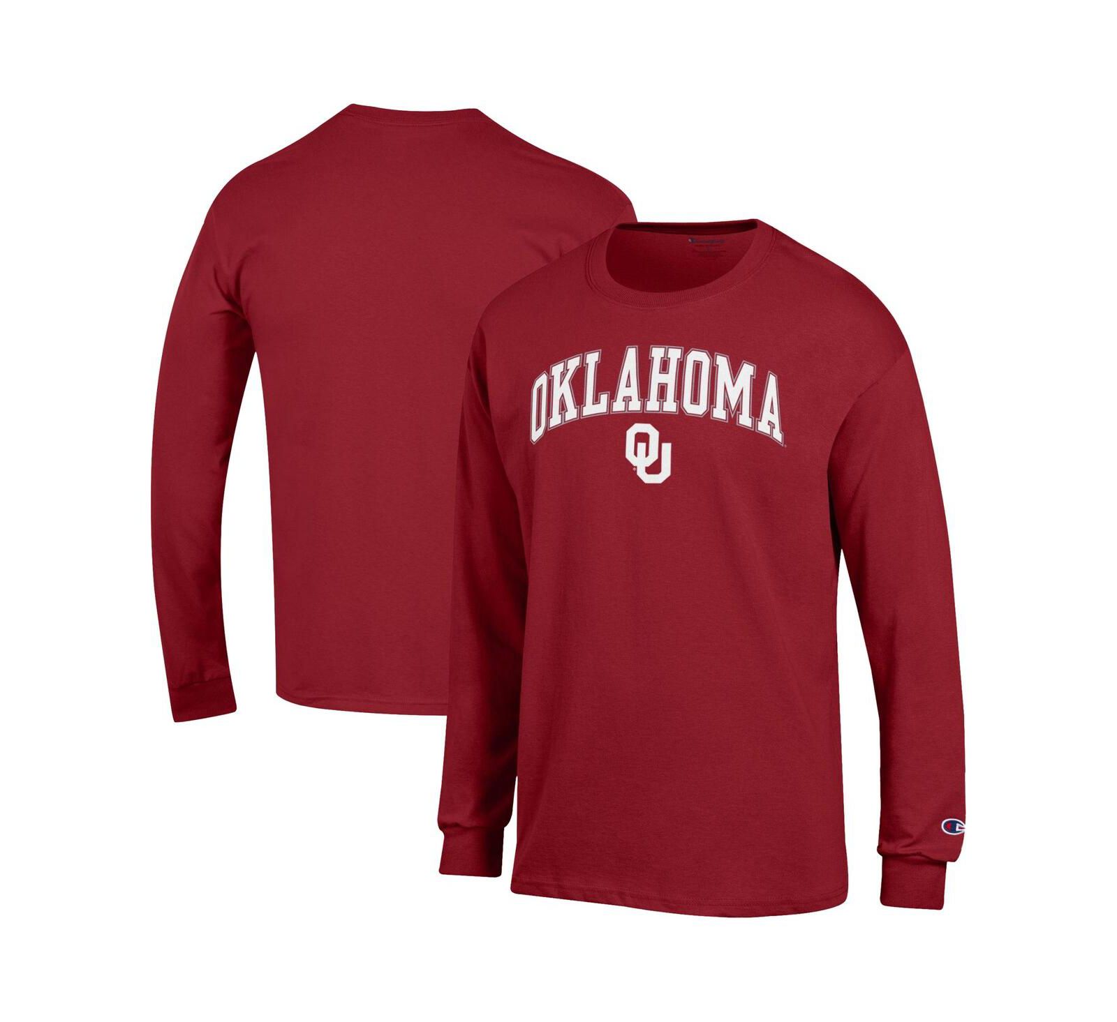 Champion Men's Crimson Oklahoma Sooners Arch Over Logo Long Sleeve T-Shirt