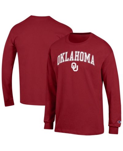 Champion Men's Crimson Oklahoma Sooners Arch Over Logo Long Sleeve T-Shirt