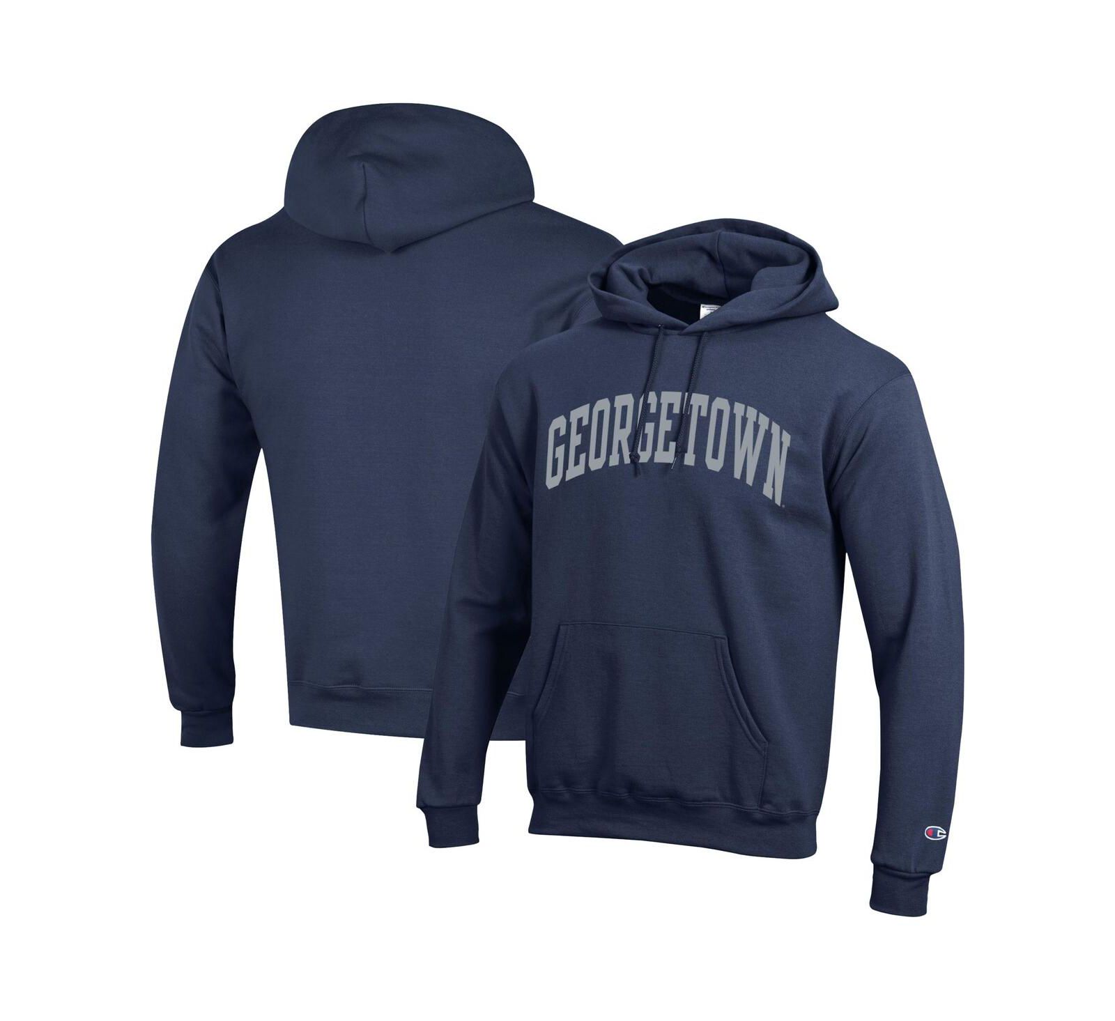 Мужское худи Champion Navy Georgetown Hoyas Basic Arch Fleece Pullover