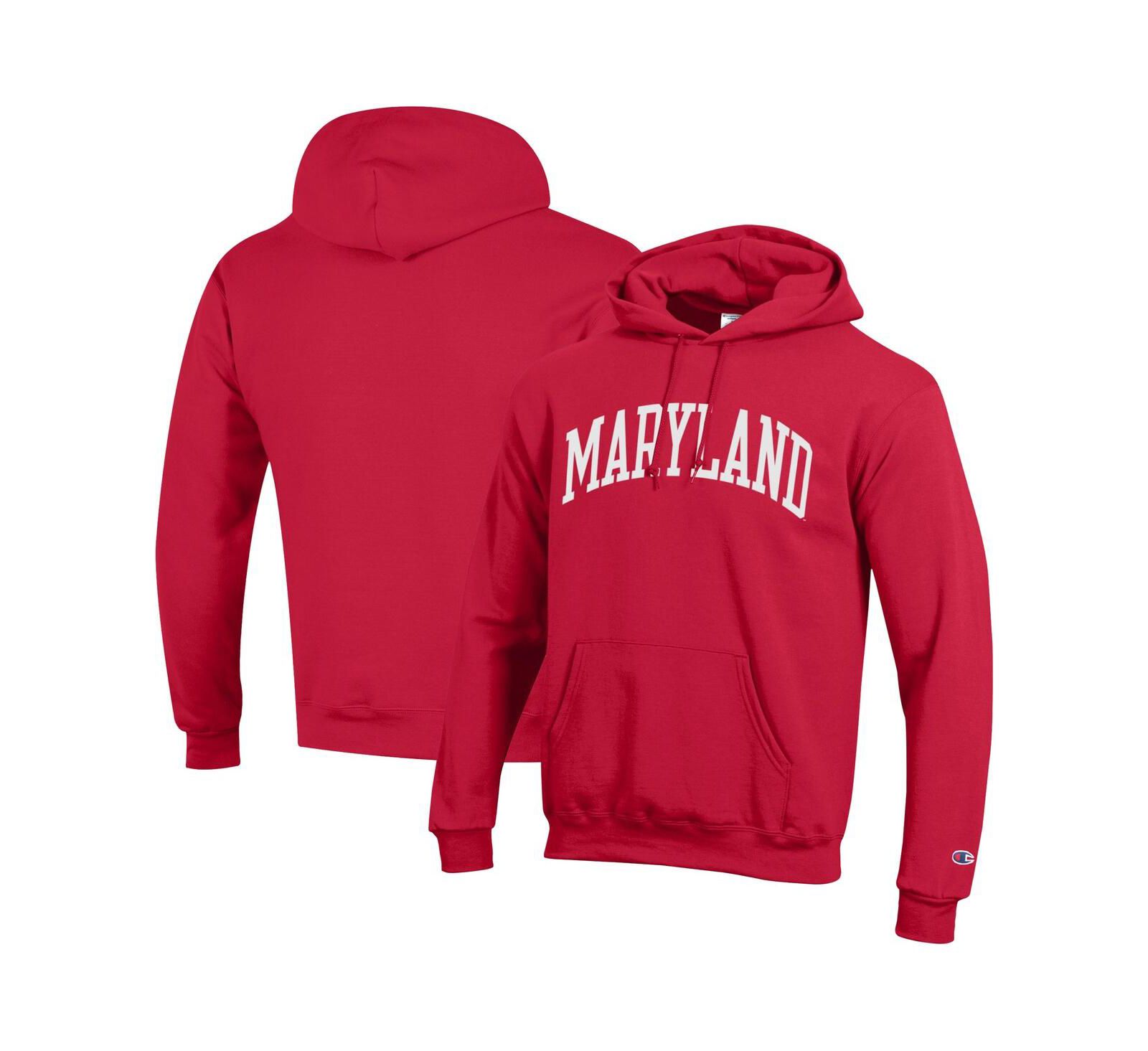 Мужское худи Champion Red Maryland Terrapins Basic Arch Fleece Pullover