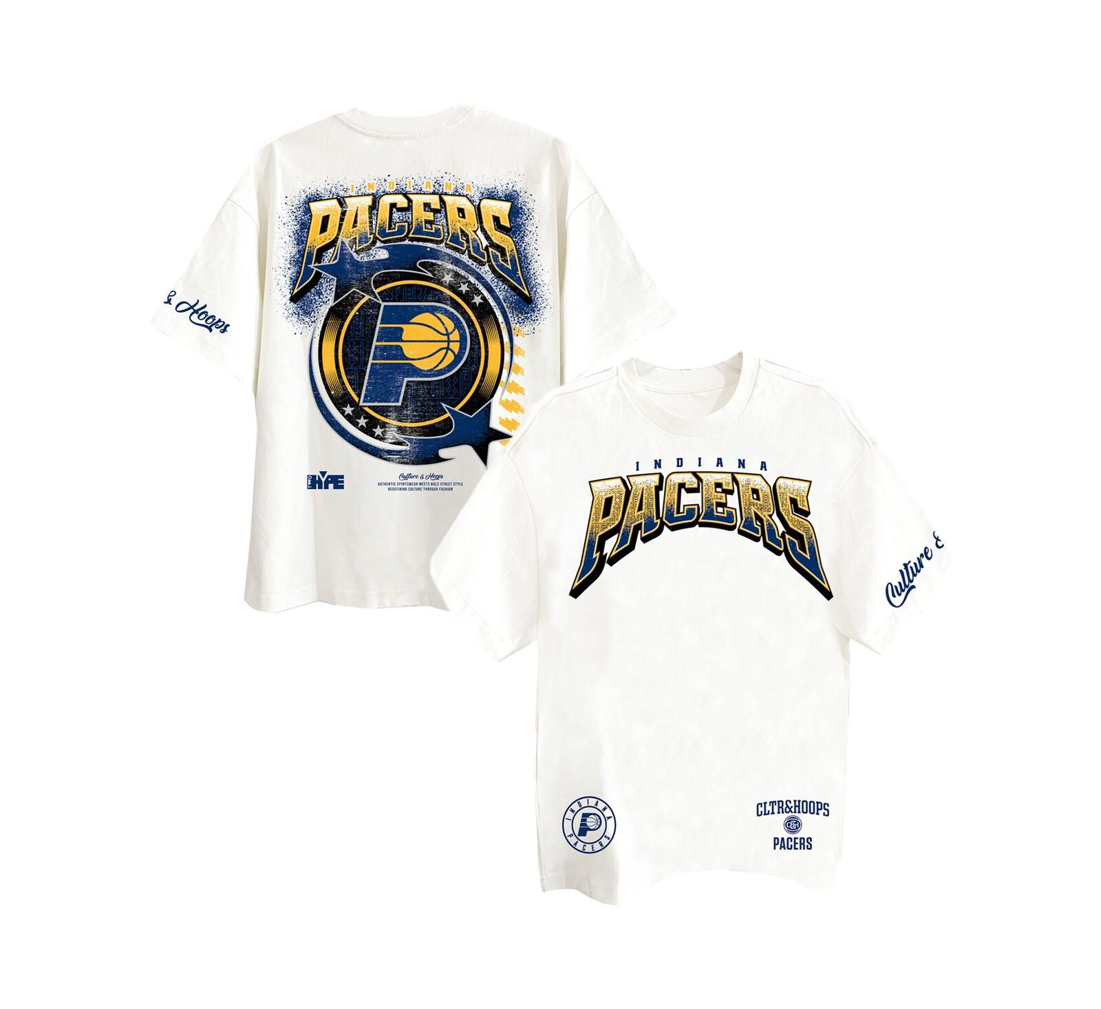 Two Hype Men's Off White Indiana Pacers Drip Dime Collection Premium T-Shirt