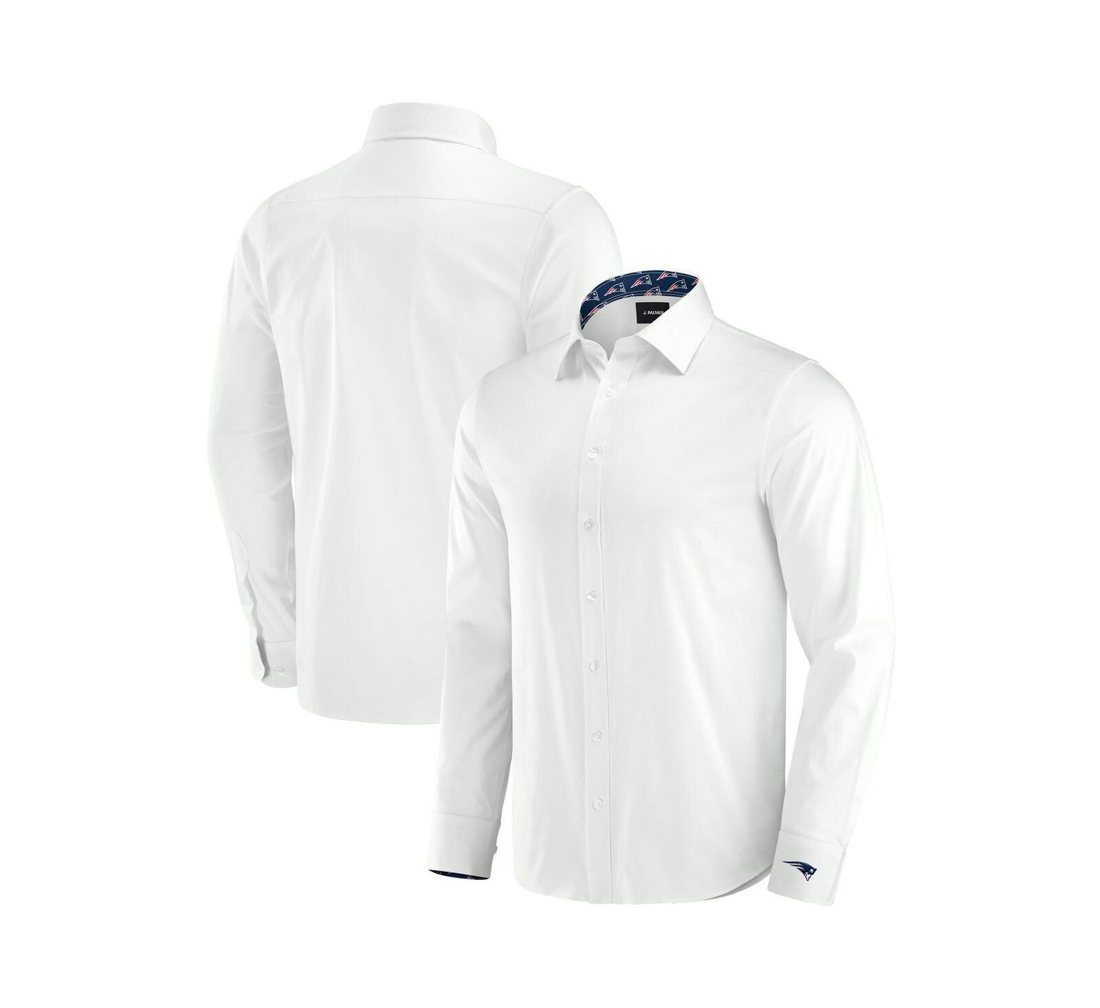 Мужская белая рубашка J. Palmer New England Patriots Long Sleeve Button-Up Dress Shirt