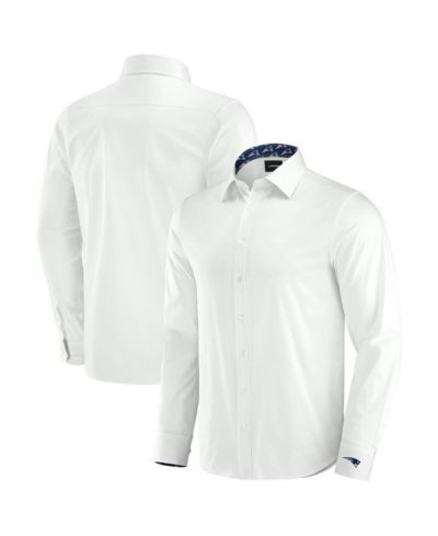 J. Palmer Men's White New England Patriots Man-In-Motion Long Sleeve Button-Up Dress Shirt