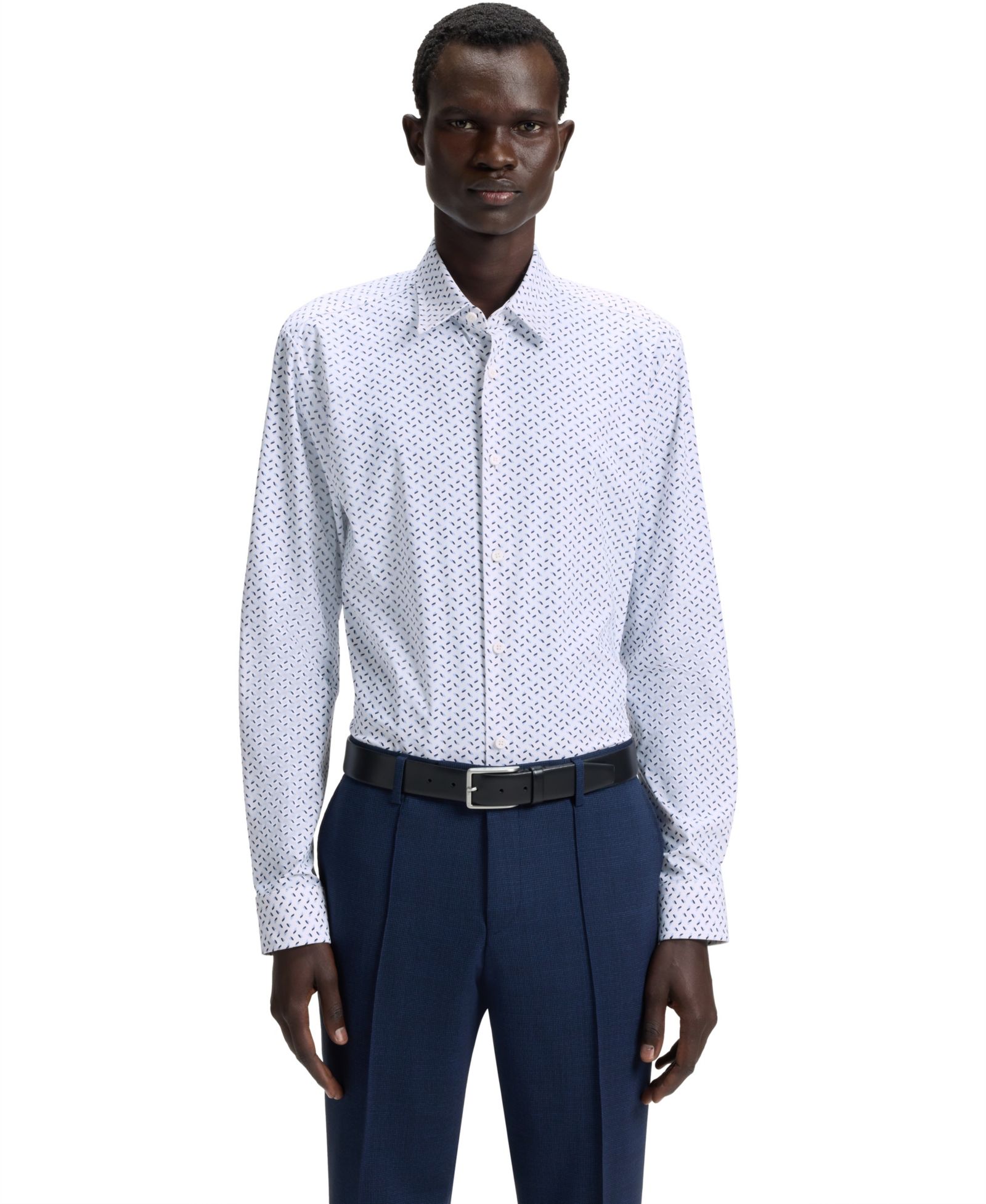 Мужская приталенная рубашка BOSS by Hugo Boss Performance-Stretch Slim-Fit
