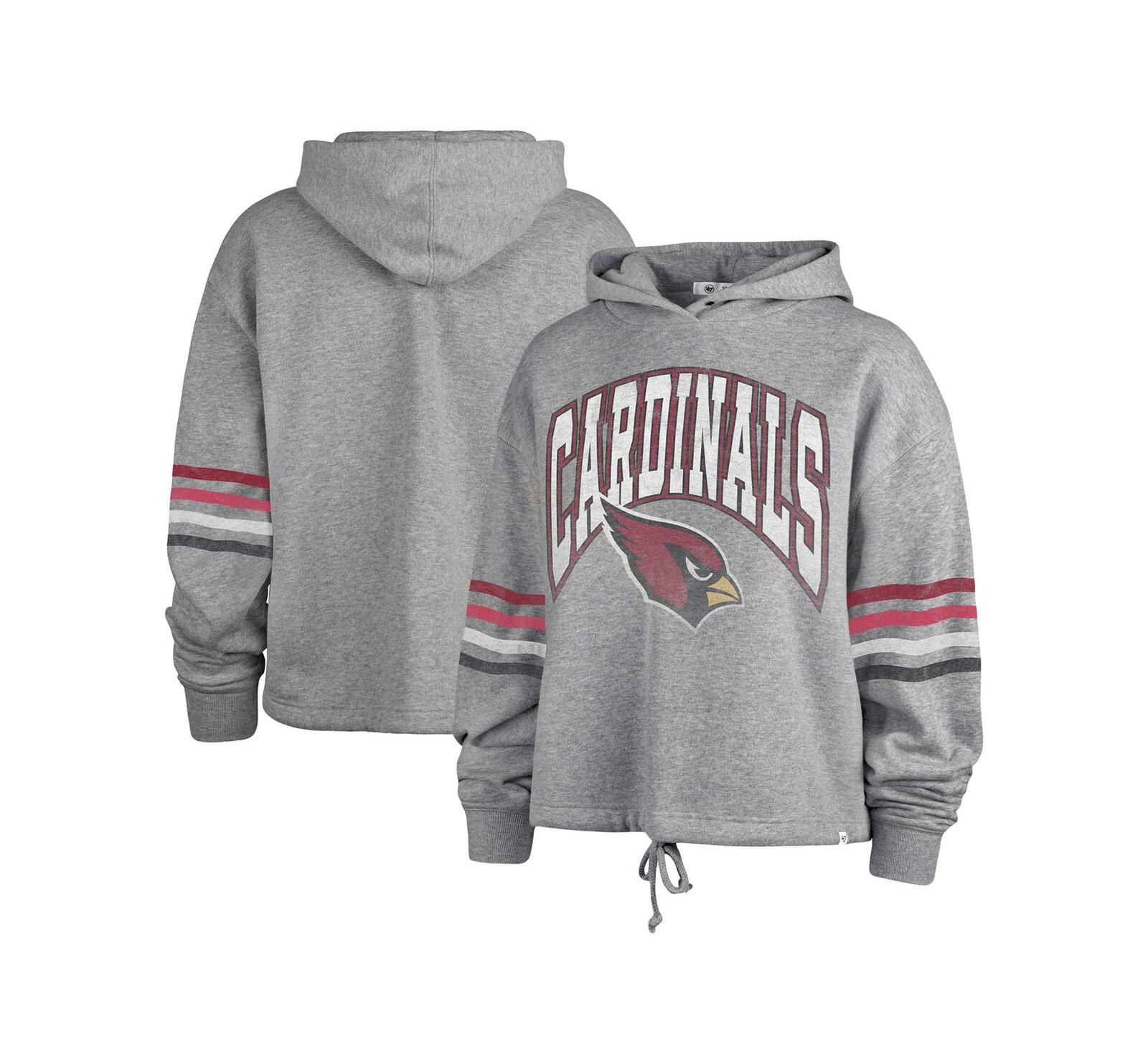 Женское худи '47 Brand Heather Gray Arizona Cardinals Upland Bennett Pullover