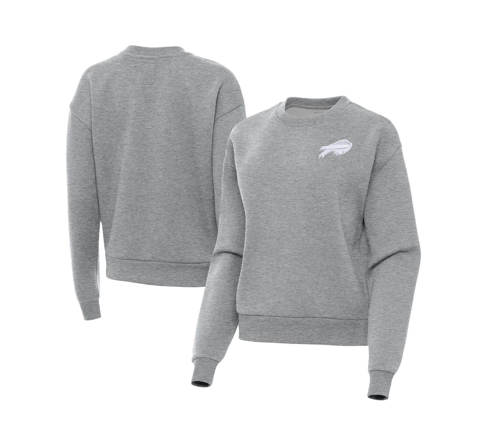 Женский свитшот Antigua Heather Gray Buffalo Bills Victory Crew Pullover