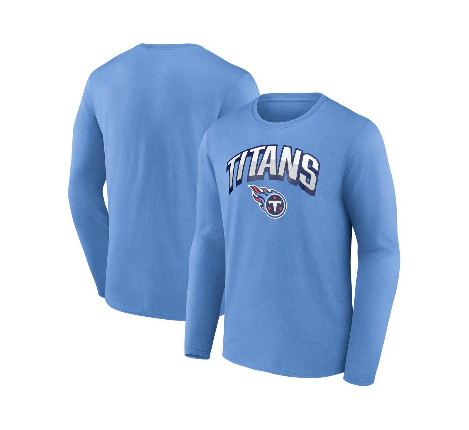 Fanatics Мужская футболка с длинным рукавом Tennessee Titans, светло-голубая