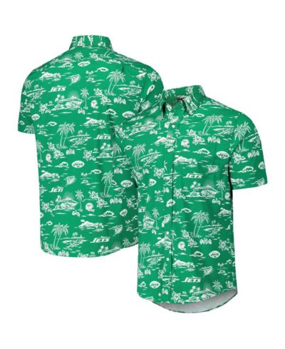 Мужская рубашка Reyn Spooner Kelly Green New York Jets Throwback Kekai Print Button-Up