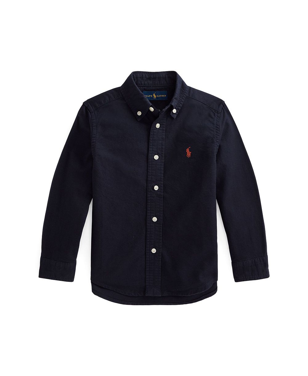 Мужская хлопковая рубашка Polo Ralph Lauren Boys' 2T-7 Garment-Dyed Oxford