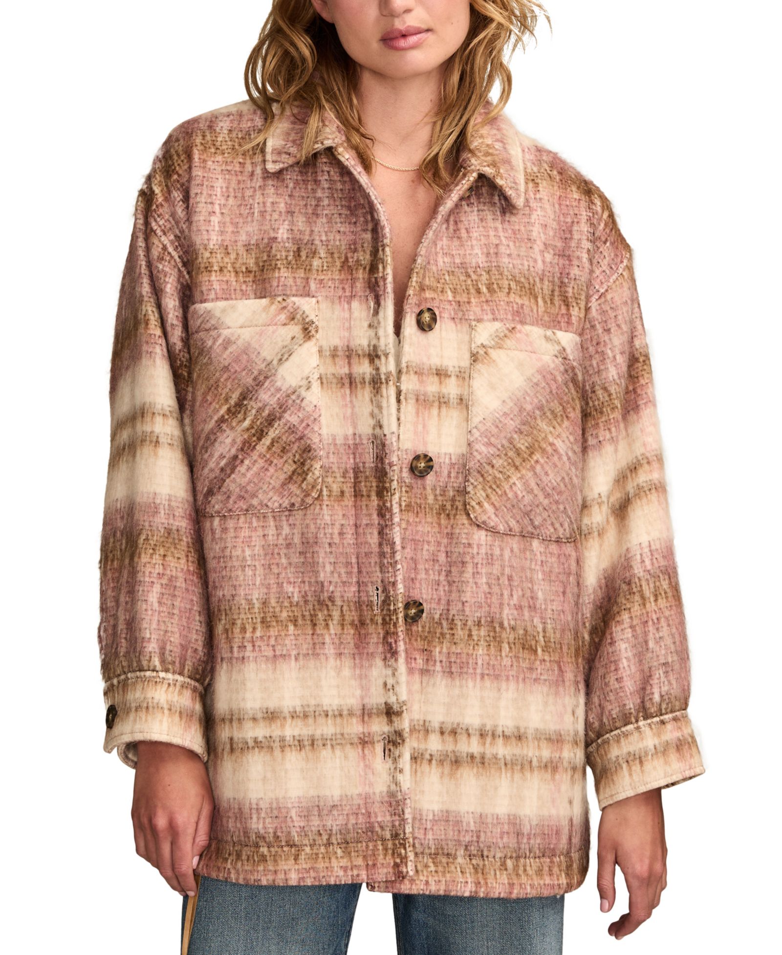 Женская фланелевая рубашка Lucky Brand Oversized Plaid