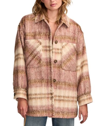 Lucky Brand Women's Oversized Plaid Shirt Jacket