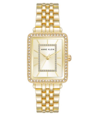Женские кварцевые прямоугольные часы Anne Klein Gold-Tone Metal Alloy, 25mm
