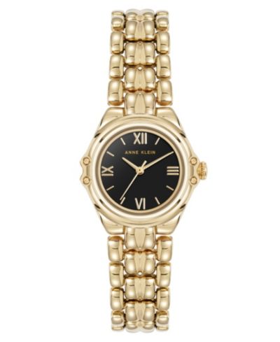 Часы Anne Klein Women's Quartz Round Capital Gold-Tone Metal Alloy, 28mm
