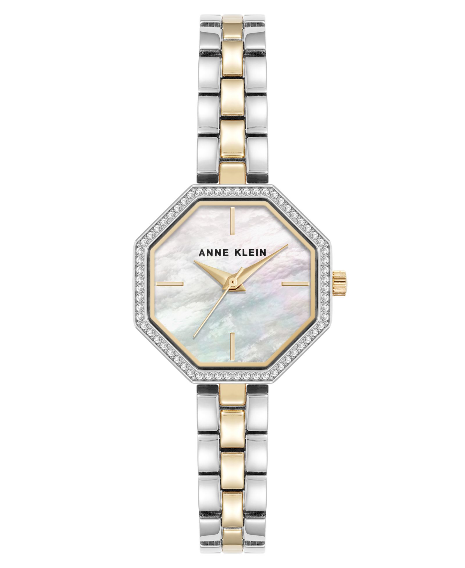 Женские часы Anne Klein Quartz Unique Octagonal Two-Tone Metal Alloy, 26mm