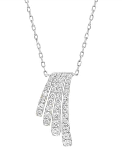 Подвеска EFFY® Diamond Graduated Curved Bar в белом золоте 14k