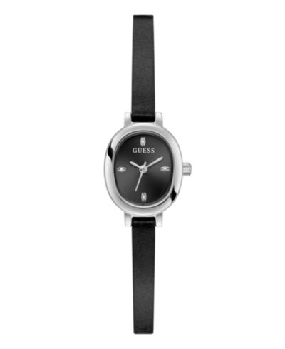 GUESS Women's Black Silver Tone Analog Watch, 21mm