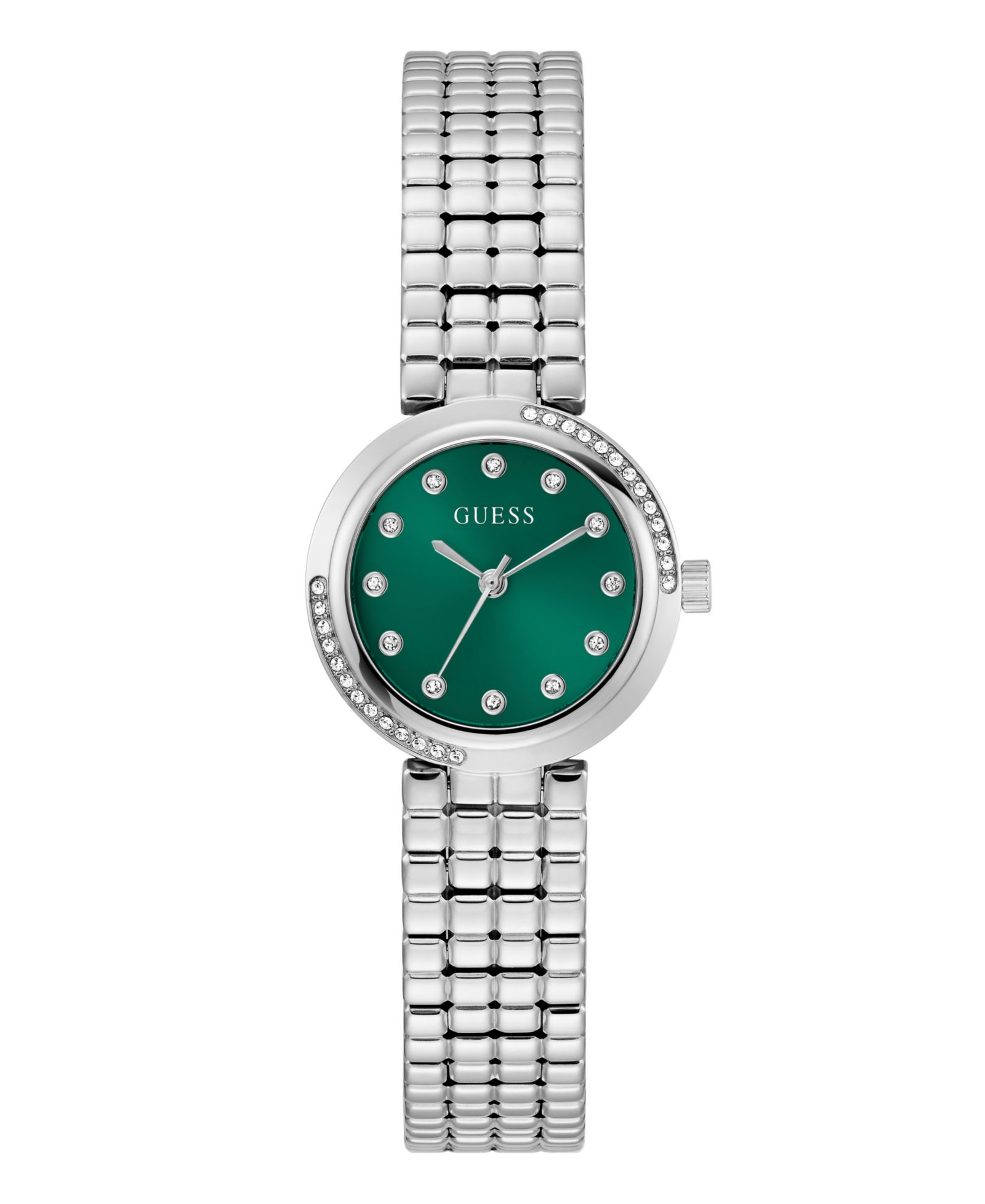 GUESS Women's Silver Tone Analog Watch, 28mm