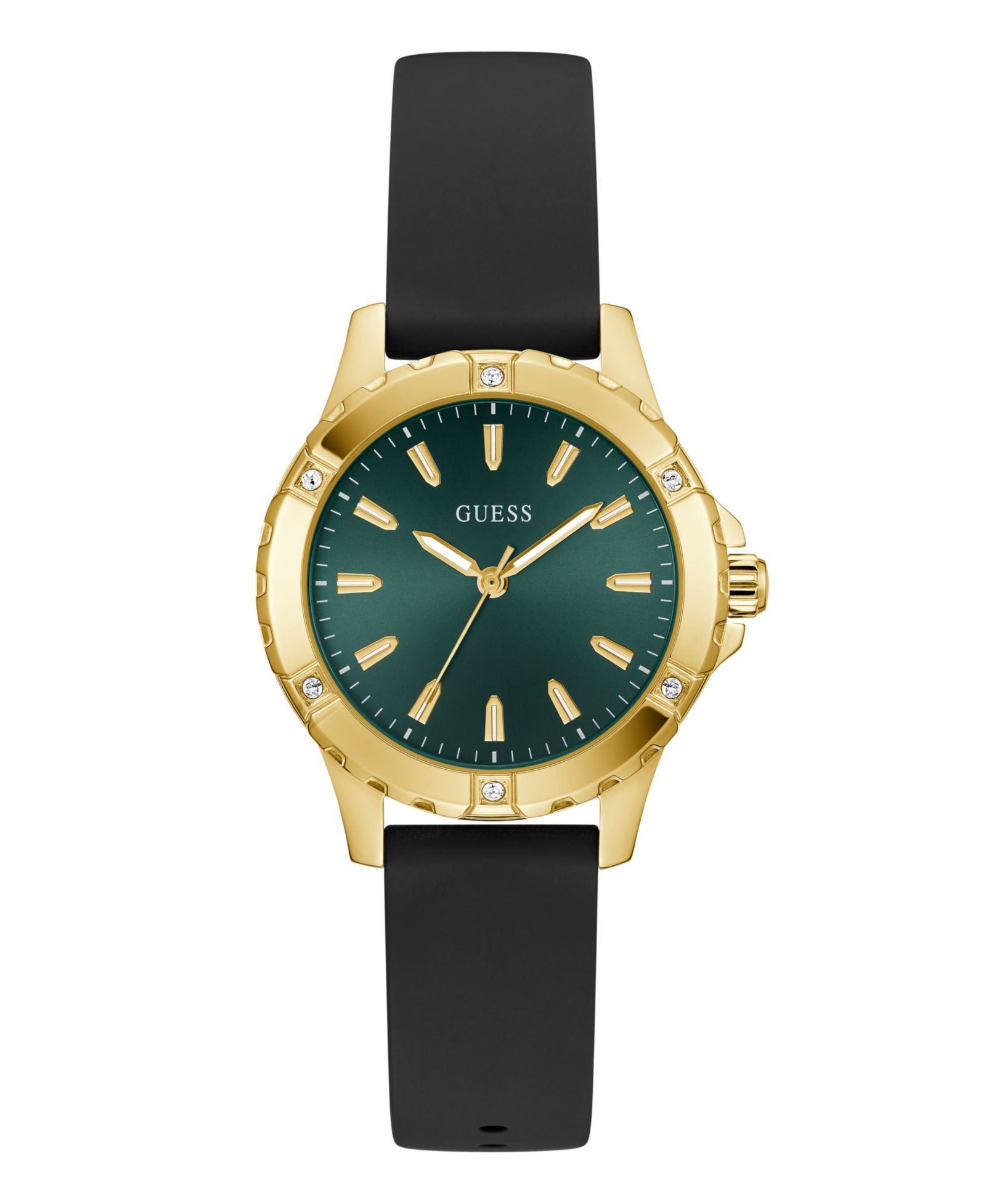 GUESS Women's Black Gold Tone Analog Watch, 35mm