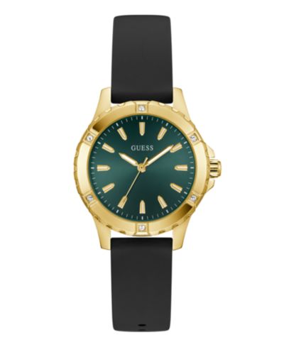 GUESS Women's Black Gold Tone Analog Watch, 35mm