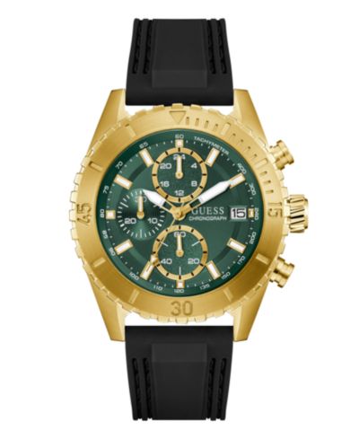 GUESS Men's Black Gold Tone Chronograph Watch, 45mm