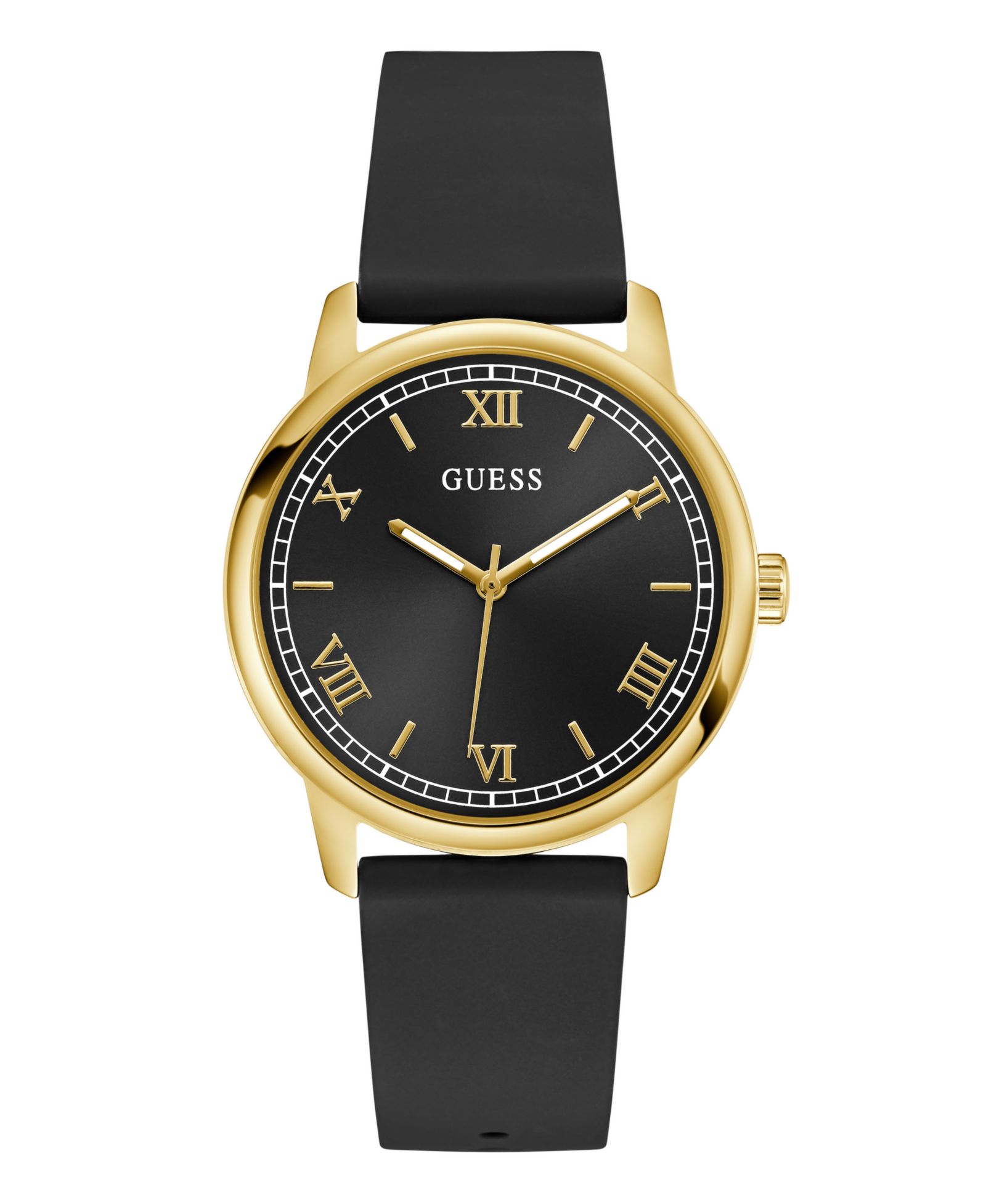 GUESS Men's Black Gold Tone Analog Watch, 40mm