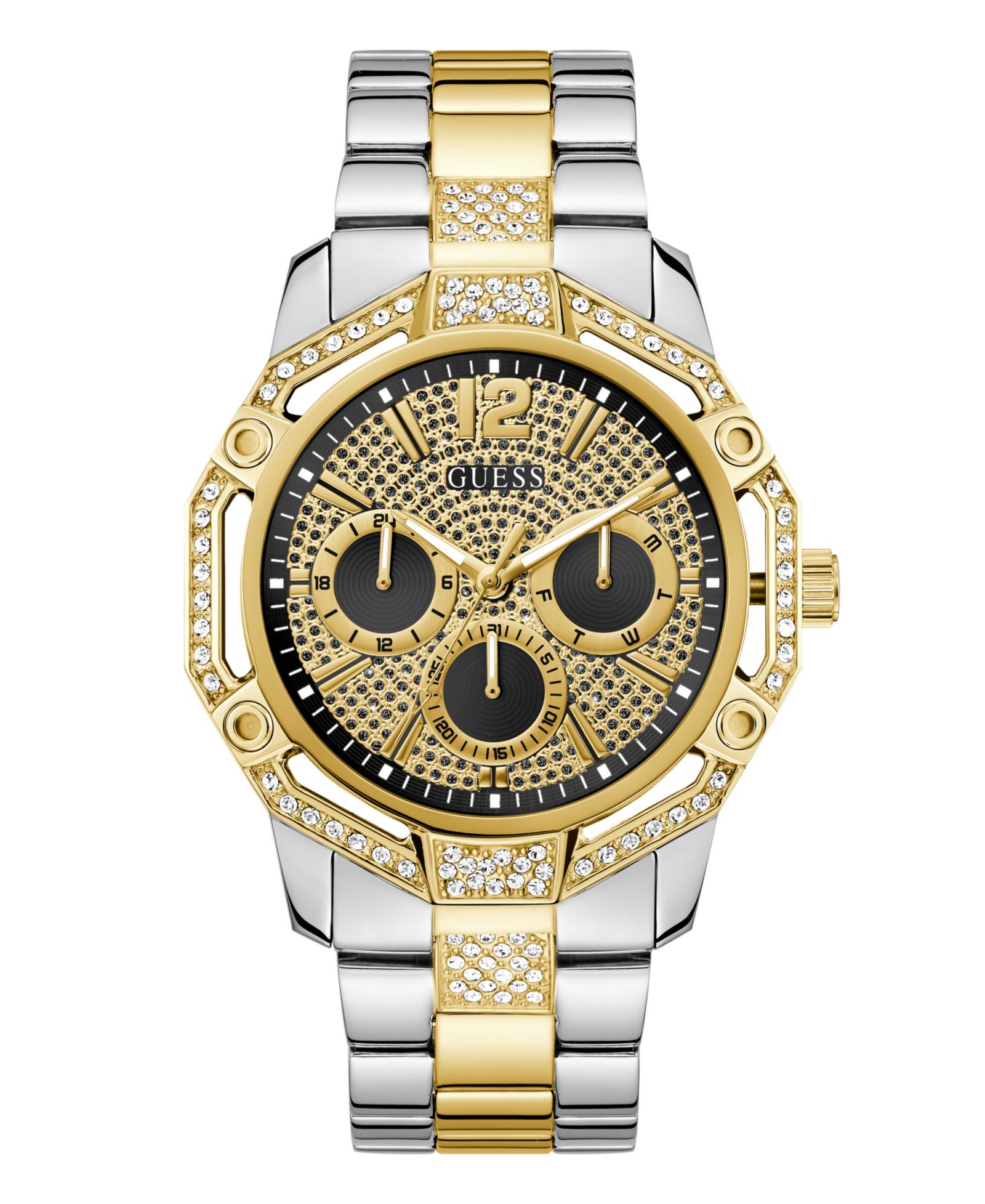 GUESS Men's Two-Tone Multi-function Watch, 46mm
