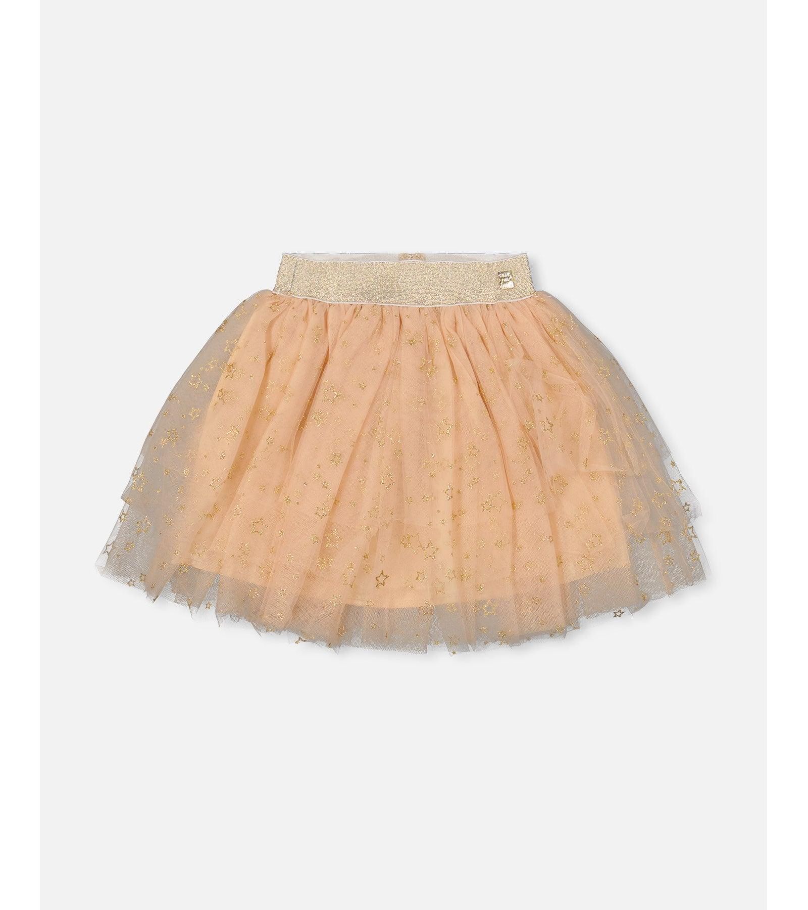 Детская юбка Deux par Deux Multi Layer Glittering Mesh Beige