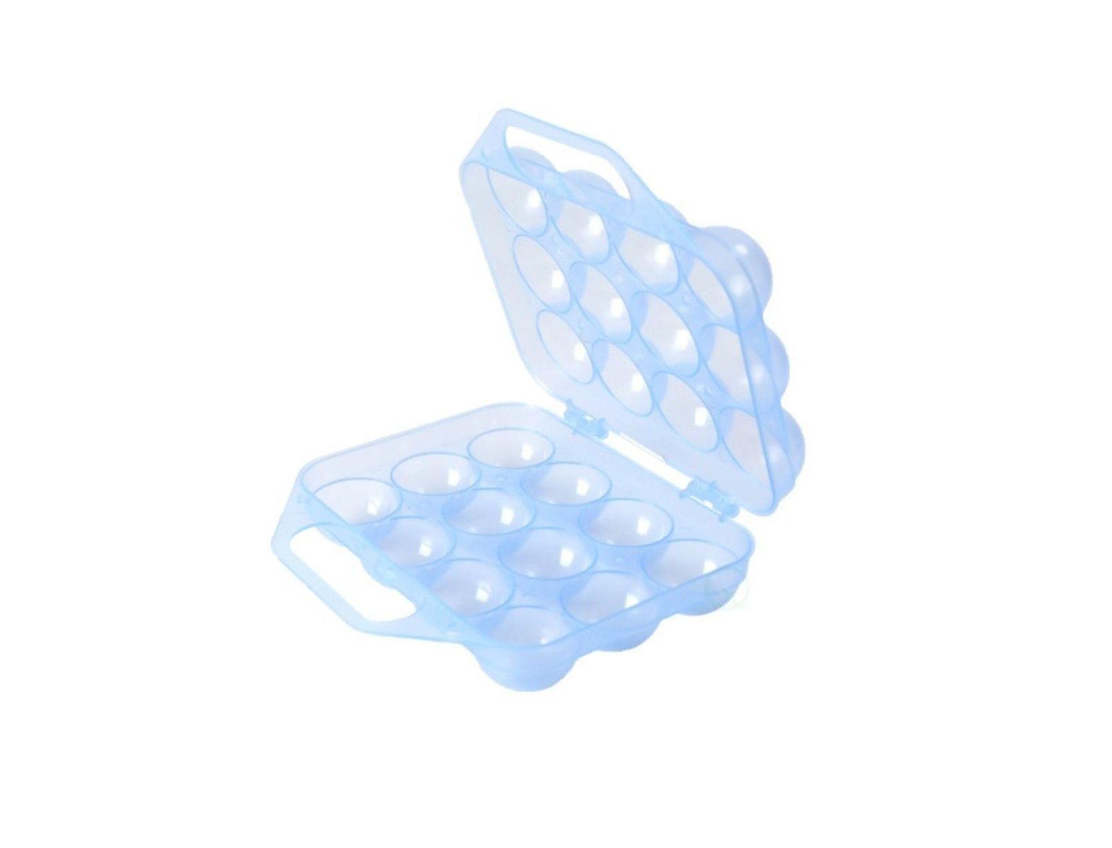 Basicwise Clear Plastic Egg Carton, 12 Egg Holder Carrying Case with Handle