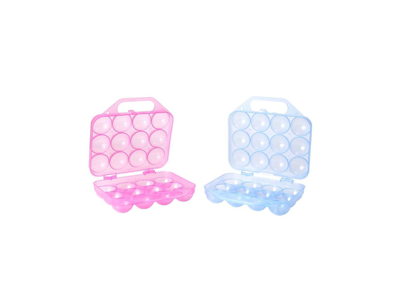 Basicwise Clear Plastic, 12-Egg Capacity, Stackable with Handle – Set of 2 Egg Carton Carrying Case