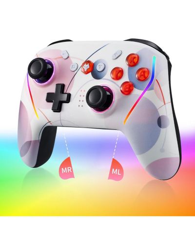 Nbcp Wireless Switch 2 Pro Controller with 6-Axis Gyro and RGB 7-Color Light for Switch, Android, iOS, PC