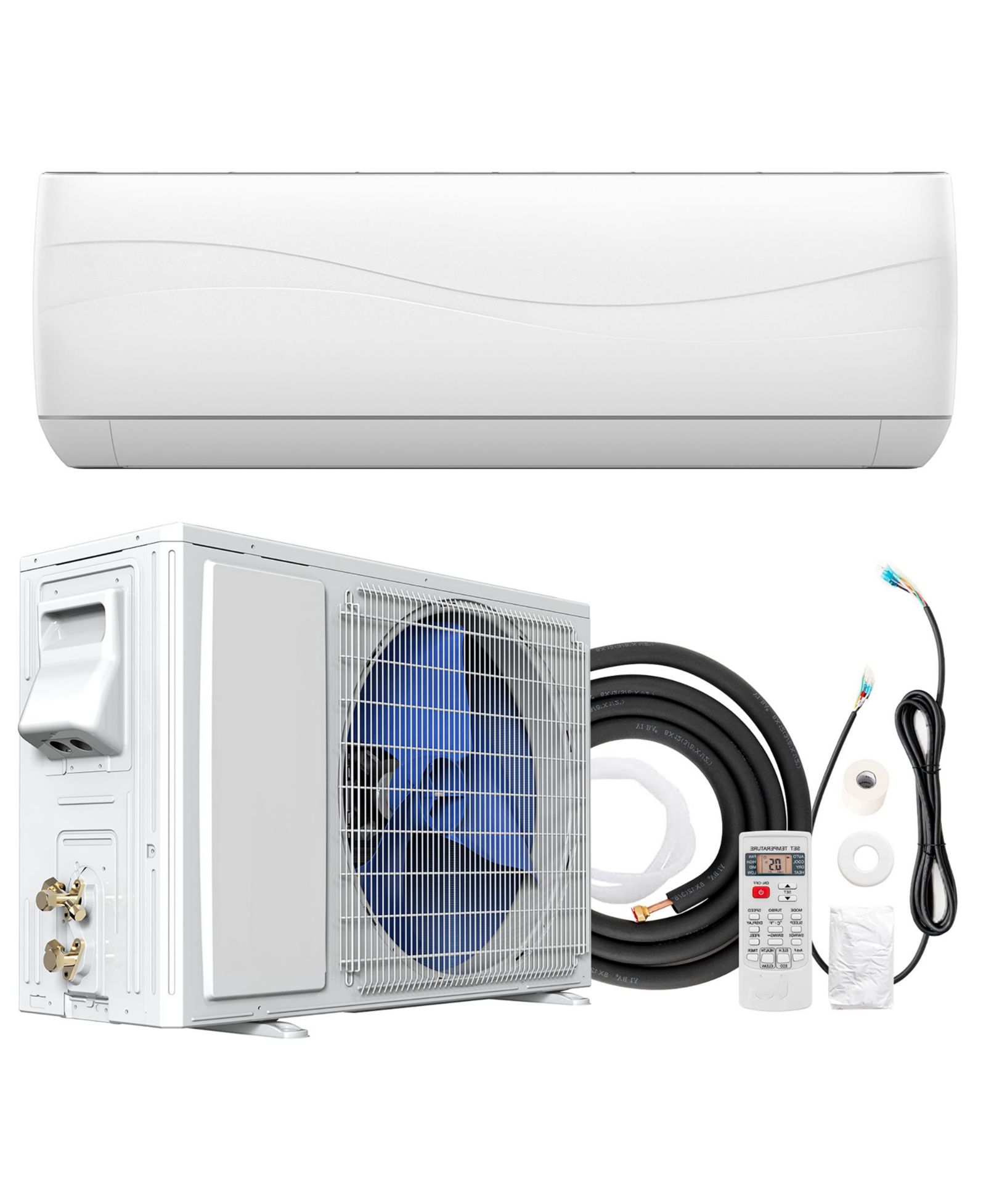 Кондиционер и обогреватель Gymax Mini Split 12000 BTU, 17 SEER2, 208-230V, инверторный