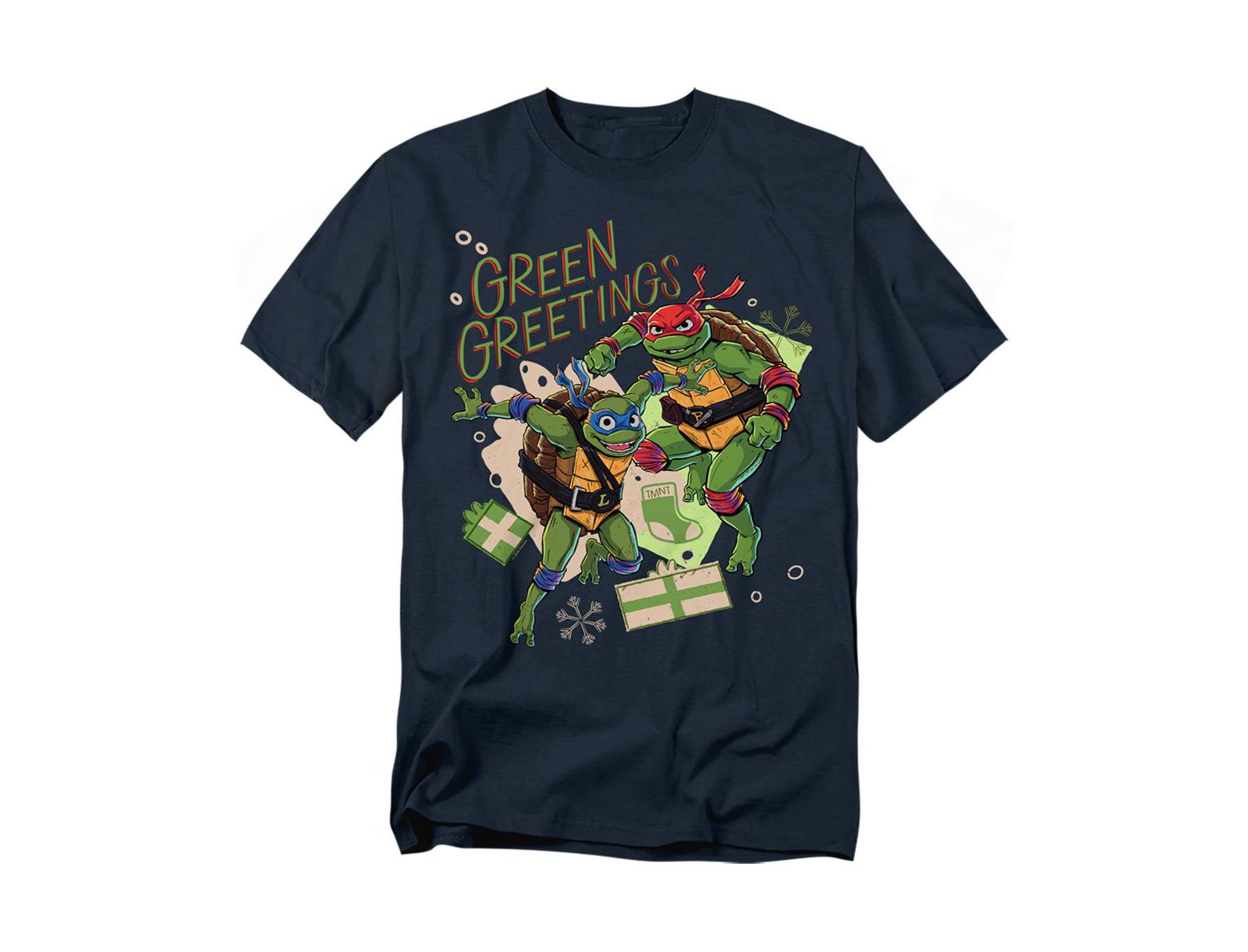 Teenage Mutant Ninja Turtles Big & Tall TMNT Mutant Mayhem Christmas Greetings Leonardo Raphael T-Shirt