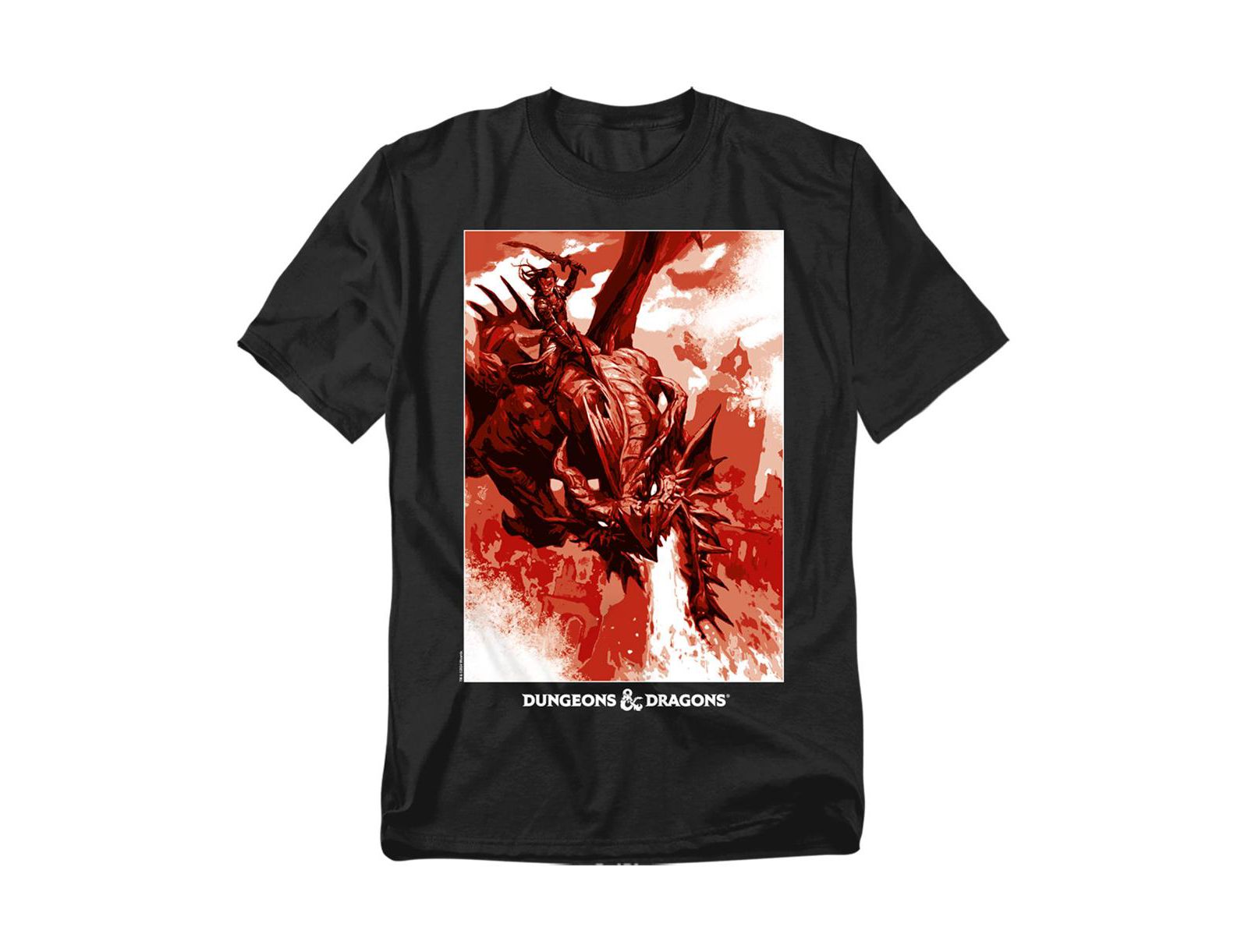 D&D Men's Dungeons Dragons Dragon Rider Fire Blast T-Shirt