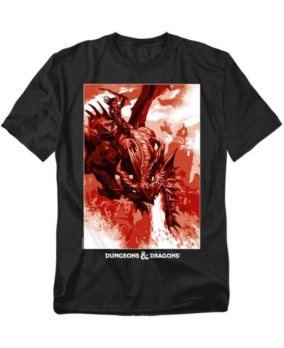 D&D Мужская футболка Dungeons Dragons Dragon Rider Fire Blast