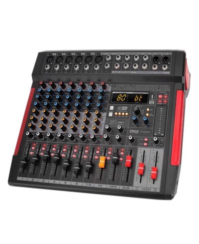 Pyle PMX648 8-Channel Wireless Bluetooth Streaming Recording Interface Audio Mixer