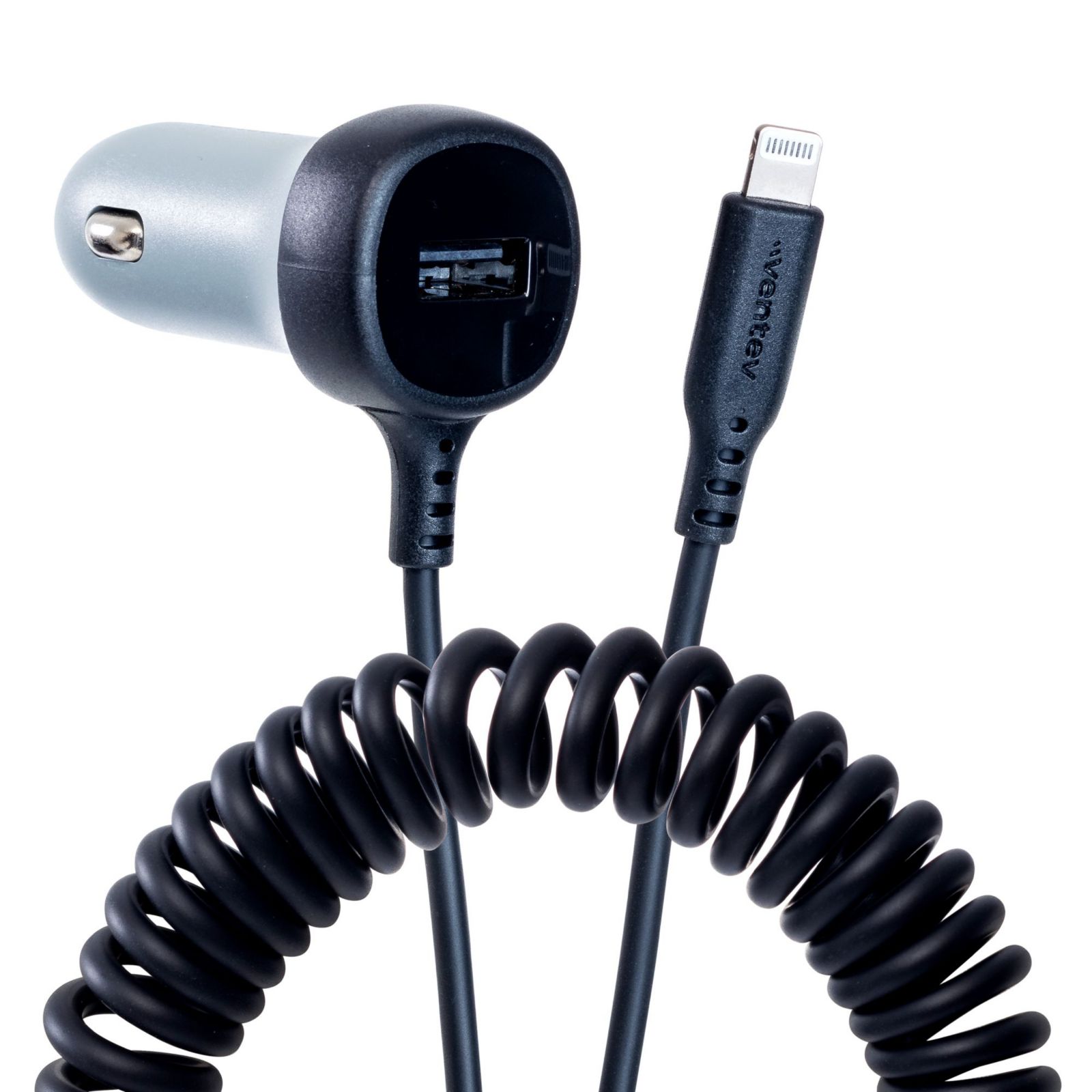 Автомобильное зарядное устройство Ventev 27W ULTRAFAST с кабелем Apple Lightning, Gray