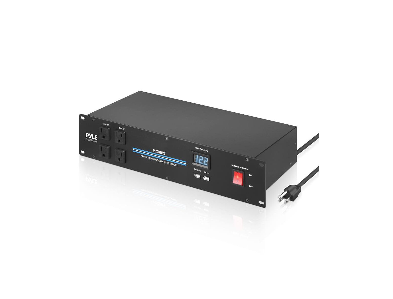 Pyle 19'' Rack Mount Power Conditioner - 3600 Watt Power Conditioner w/ 18 Outlets