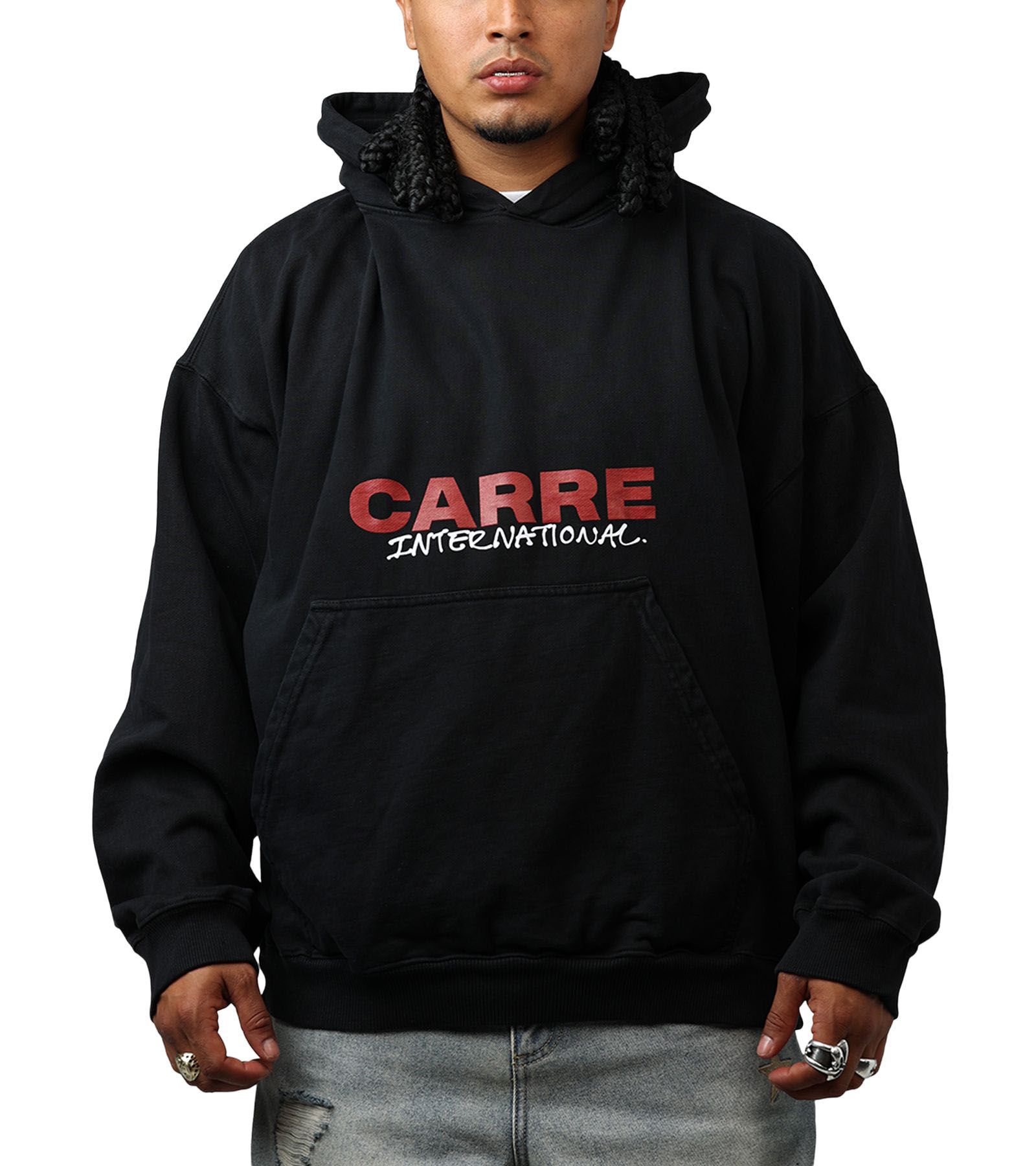 Мужское худи CARRE с ручным рисунком, черное 2XL