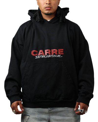 Мужское худи CARRE с ручным рисунком, черное 2XL
