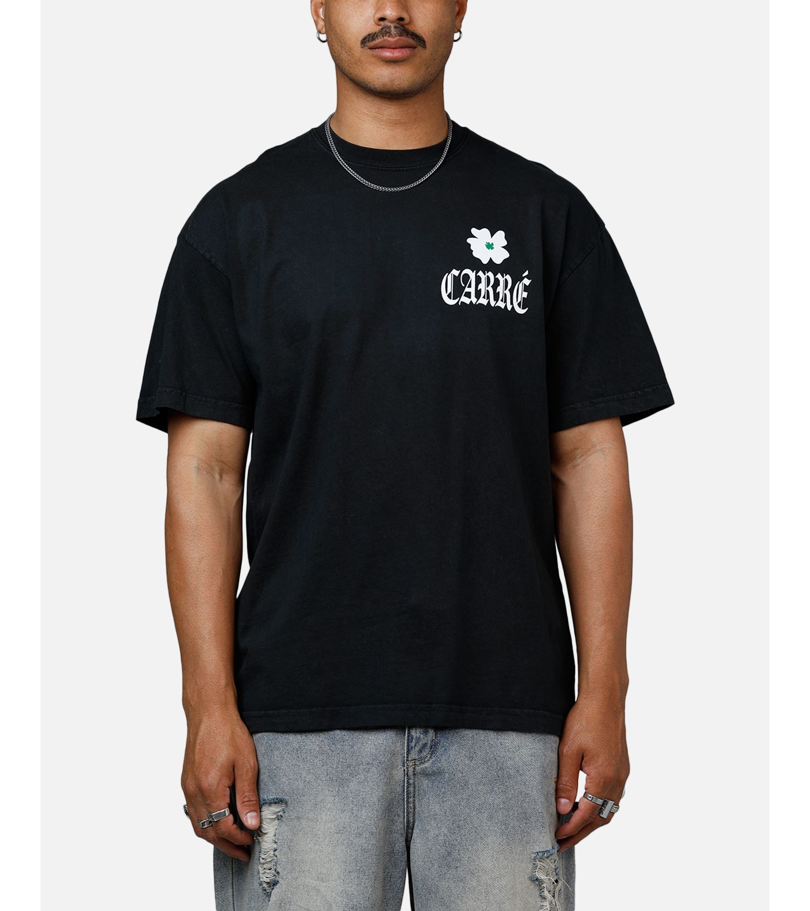 Мужская футболка CARRE Eternal Garden Heavyweight - Black Acidwash M