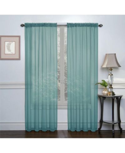 Kate Aurora пара полупрозрачных вуалевых штор Kate Auroras Turquoise - 52 in. W x 84 in. L